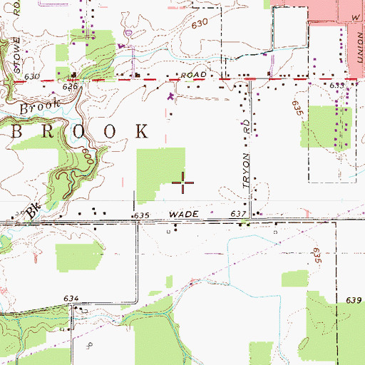 Topographic Map of Mareddy Estates, OH