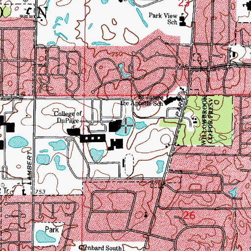 Topographic Map of DeShane Pond, IL