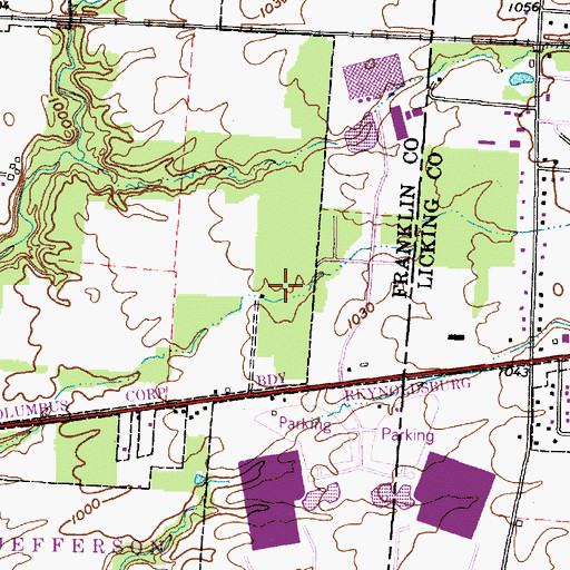 Topographic Map of Bedford Place, OH