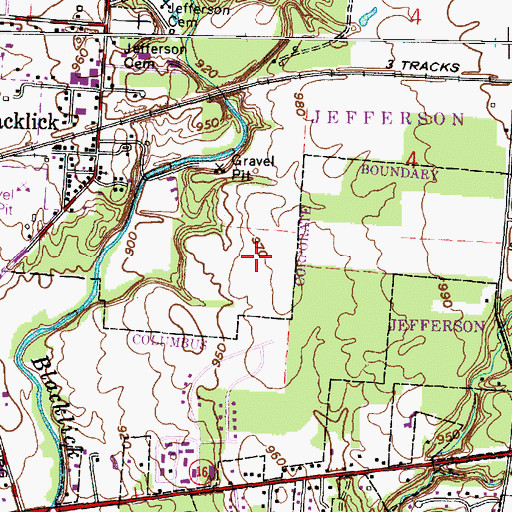 Topographic Map of Blacklick Ridge, OH