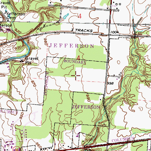 Topographic Map of Crawford Farms, OH