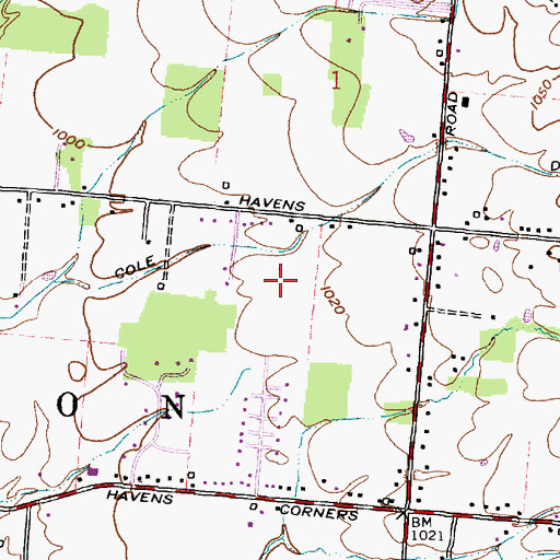Topographic Map of Havenswood, OH