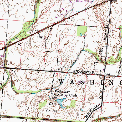 Topographic Map of Heathergreen, OH