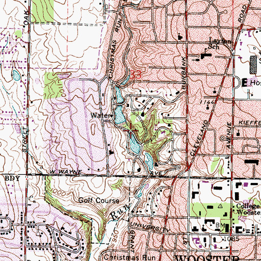 Topographic Map of Miller Lakes, OH
