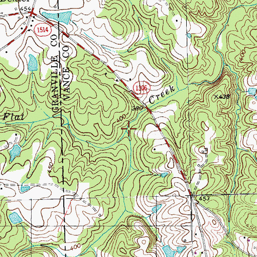 Topographic Map of Barker Creek, NC