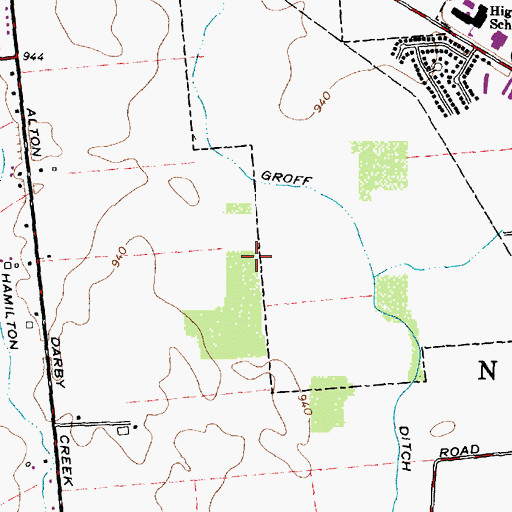 Topographic Map of Heritage Lakes, OH