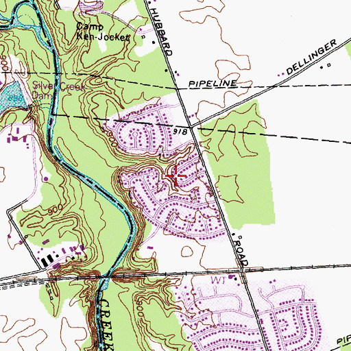 Topographic Map of Lake Darby Estates, OH