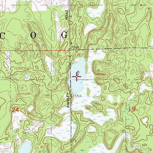 Topographic Map of Wilcox Lake, WI