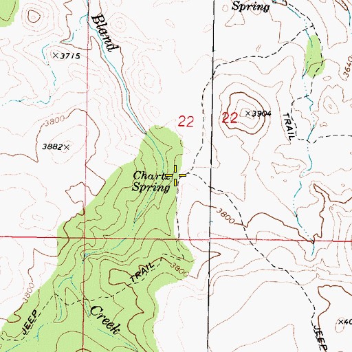 Topographic Map of Chartz Spring, AZ