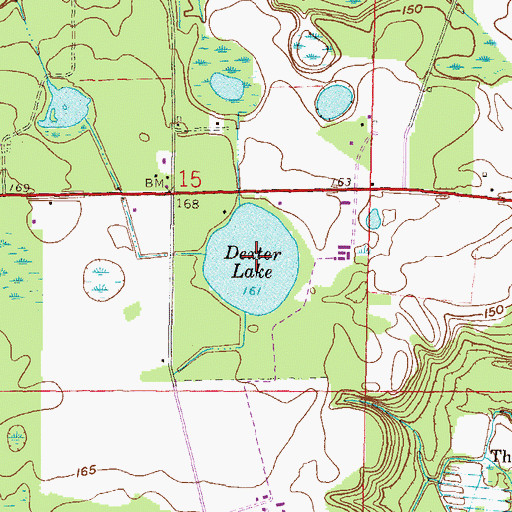 Topographic Map of Dexter Lake, FL