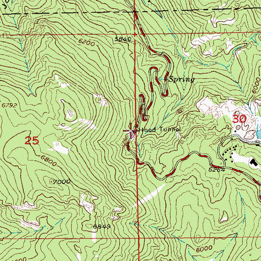 Topographic Map of Hood Tunnel, SD