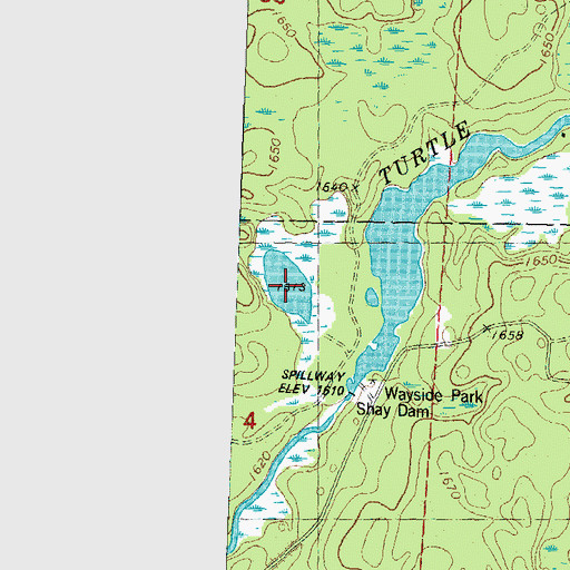 Topographic Map of Shay Lake, WI