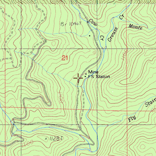 Topographic Map of Beaver Creek Forest Service Station, CA
