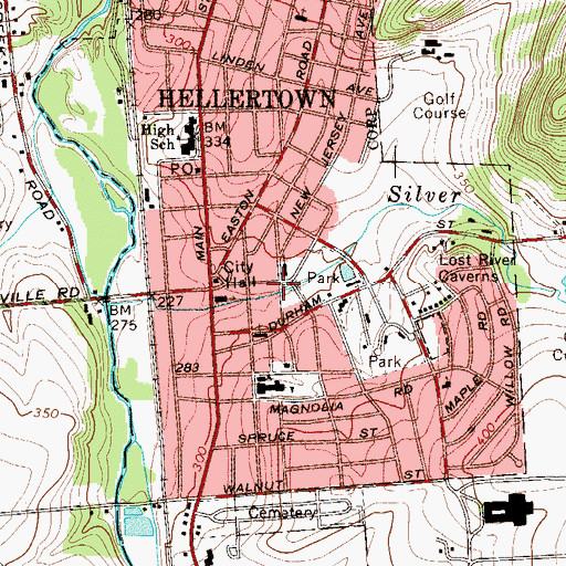 Topographic Map of Hellertown Post Office, PA