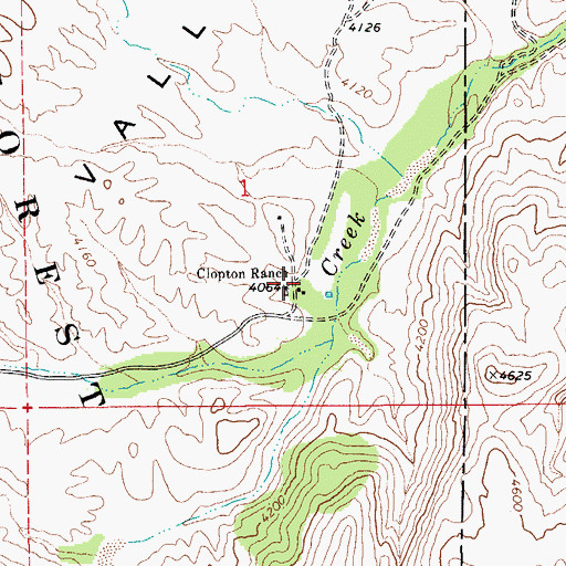 Topographic Map of Clopton Ranch, AZ