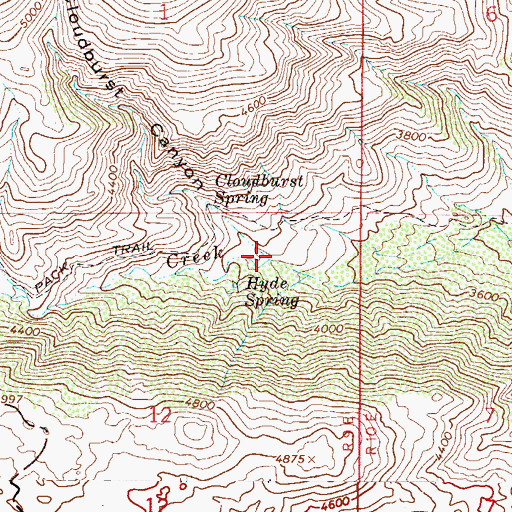 Topographic Map of Cloudburst Canyon, AZ