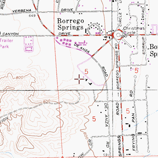 Topographic Map of Saint Richard Catholic Church Parish Cemetery, CA