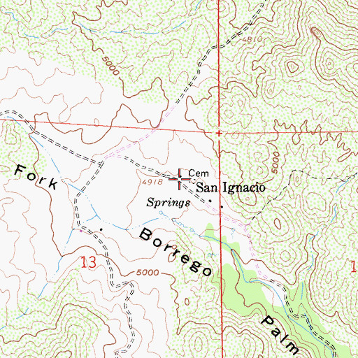 Topographic Map of San Ignacio Cemetery, CA