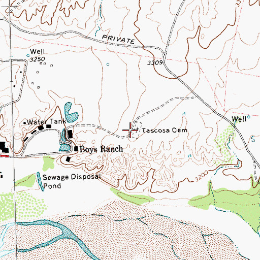 Topographic Map of Casimiro Romero Cemetery, TX