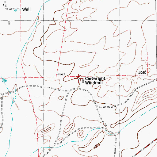 Topographic Map of Fort Pena Colorado Cemetery, TX