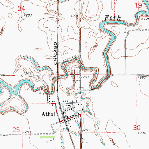 Topographic Map of Saint Anns Cemetery, SD