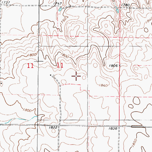 Topographic Map of A C Rossow Farm Cemetery, SD