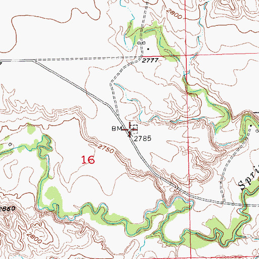 Topographic Map of Folsom Cemetery, SD