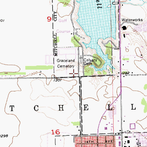 Topographic Map of American Legion Cemetery, SD
