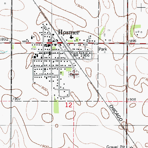 Topographic Map of Bethany Cemetery, SD