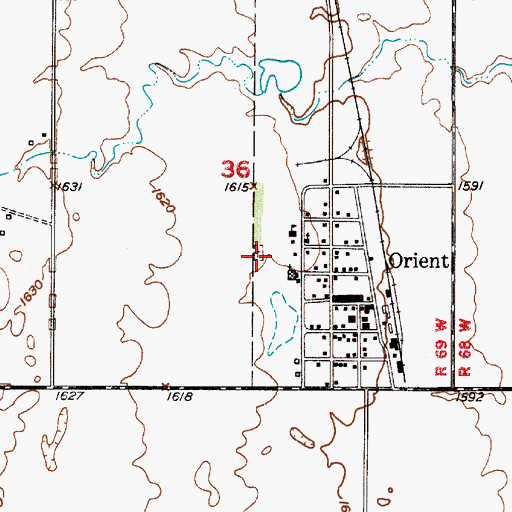Topographic Map of Saint Josephs Cemetery, SD