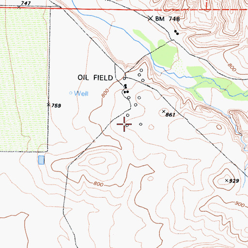 Topographic Map of Comanche Point Oil Field, CA