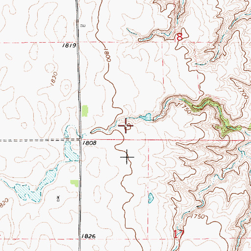 Topographic Map of Chery Township Pioneer Cemetery, SD
