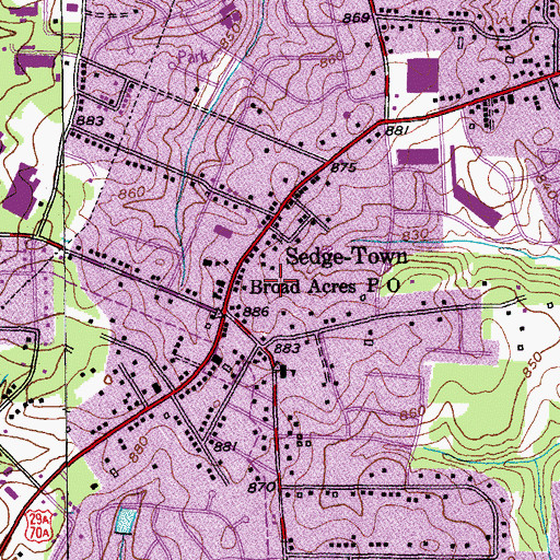 Topographic Map of Hilltop Finance Post Office, NC