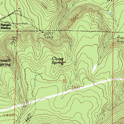 Topographic Map of Clover Spring, AZ