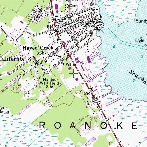 Topographic Map of Manteo Post Office, NC