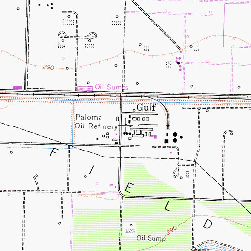 Topographic Map of Paloma Oil Refinery, CA