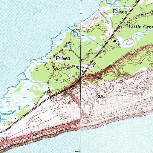 Topographic Map of Frisco Post Office, NC