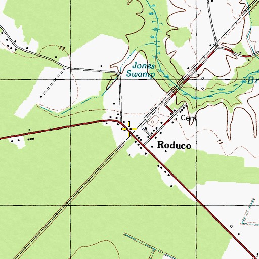Topographic Map of Roduco Post Office, NC