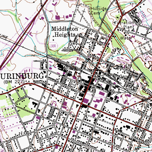 Topographic Map of Laurinburg Post Office, NC
