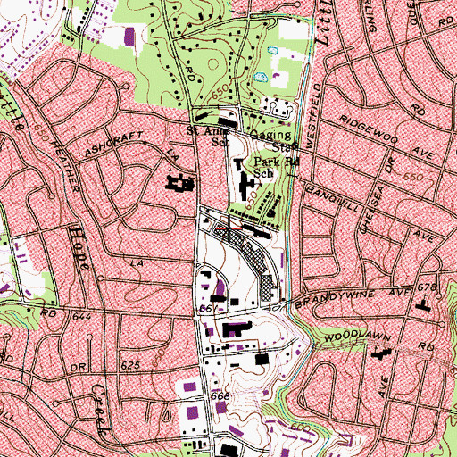 Topographic Map of Park Road Post Office, NC
