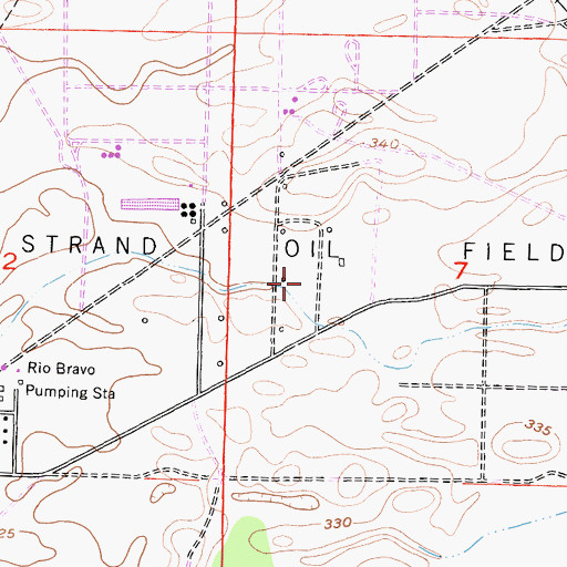 Topographic Map of Strand Oil Field, CA