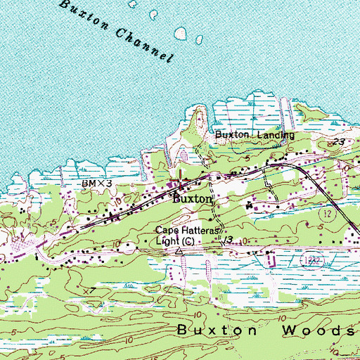 Topographic Map of Buxton Post Office, NC