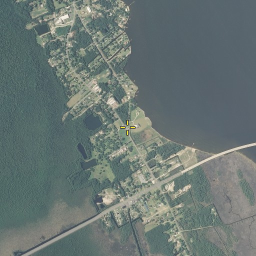 Aerial/Satellite Image of Manns Harbor Post Office, NC