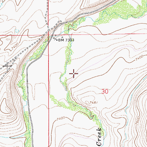 Topographic Map of Guild Cemetery, WY