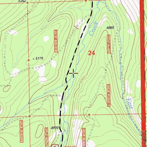 Topographic Map of Roxie Peconom Creek, CA