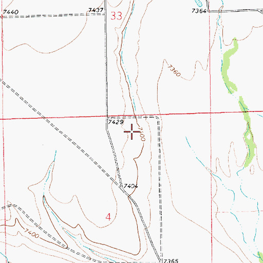 Topographic Map of Cora - Westfall Cemetery, WY