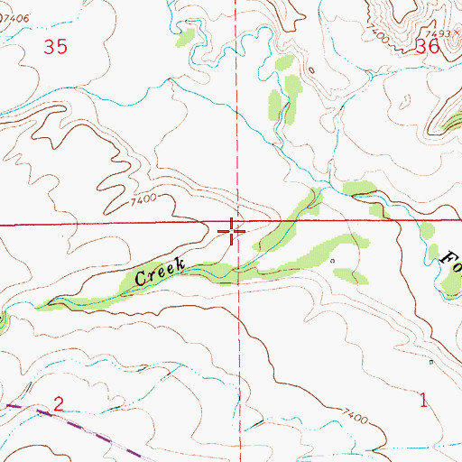 Topographic Map of McGinnis - Bullock Cemetery, WY