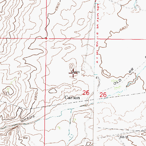 Topographic Map of Carbon Cemetery, WY