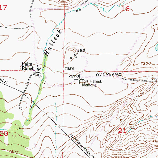 Topographic Map of Fort Halleck, WY