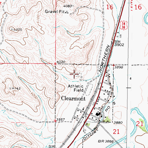 Topographic Map of Sunnybrook Cemetery, WY